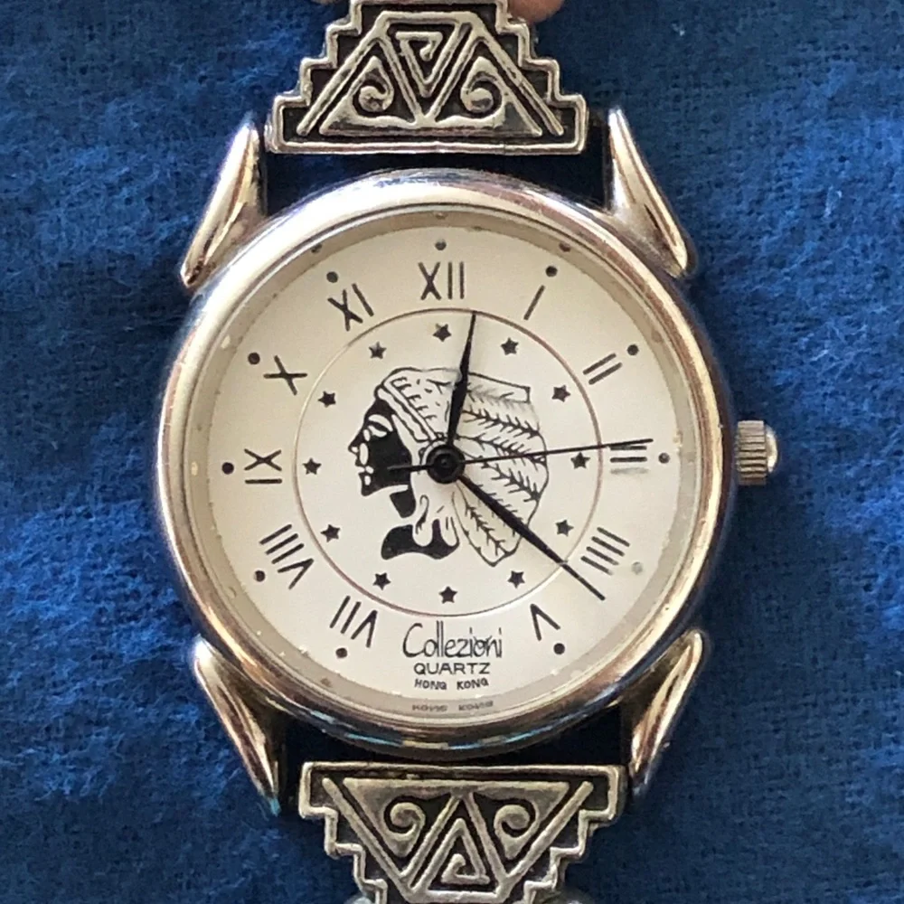 Vintage Native American Style Indian Head Collezioni Watch Turquoise - Picture 5 of 9